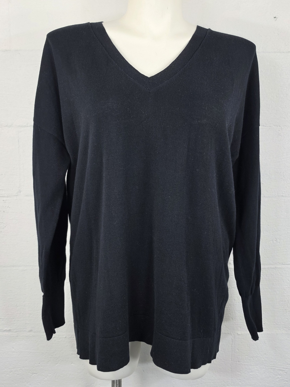 Peruvian Connection Black V-Neck Top